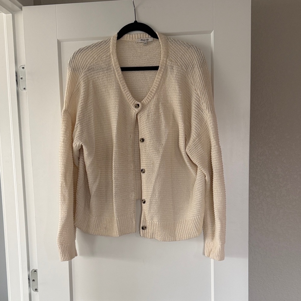 Madewell Cream Button-Up Cardigan